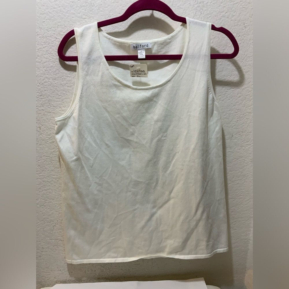Belford Pima Cotton White Tank Top XL